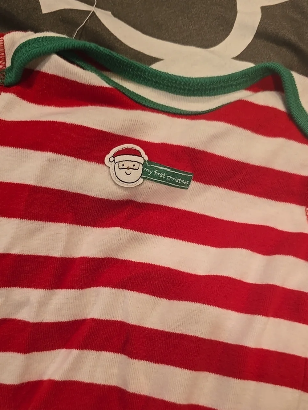 ❤️10/$20 Red & White Striped Infant Pajama Set with Green Trim